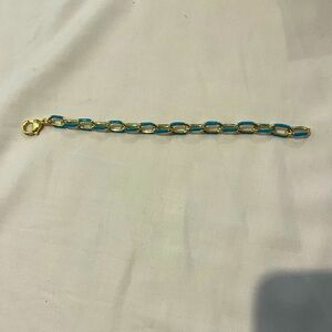 Turquoise and gold chain link bracelet!  Never worn!